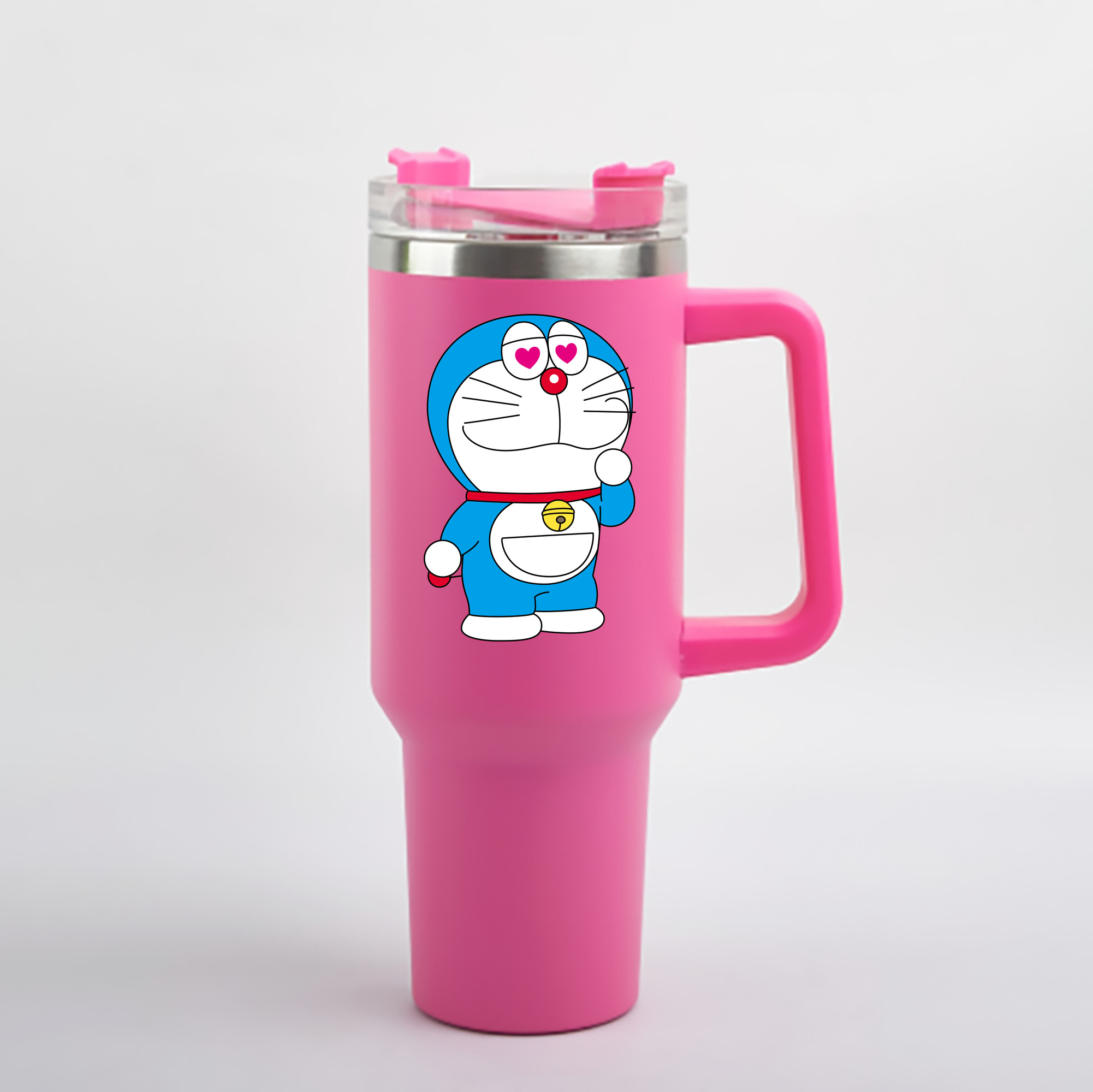 （画像用） ドラえもん Doraemon 1200mL車用タンブラー - クリスタルステッカー（プラスチックストロー付き）